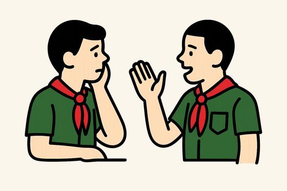 Deux scouts en conversation